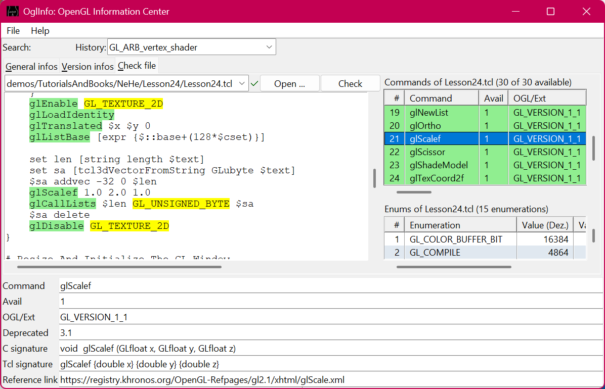 OglInfo GL File Check